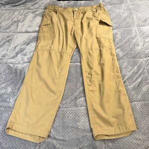 Solo Soplo Mens Tactical Cargo Pants 40W 32L Khaki Ripstop Utility Work Trousers